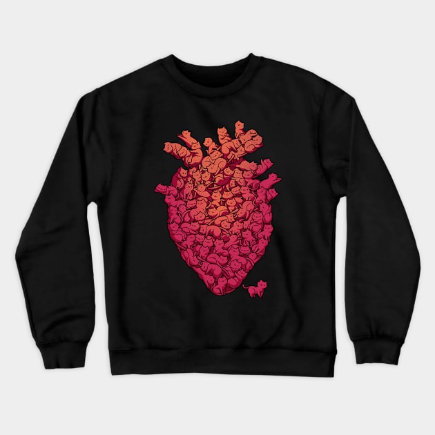 I Love Cat Heart Viva Magenta by Tobe Fonseca Crewneck Sweatshirt by Tobe_Fonseca